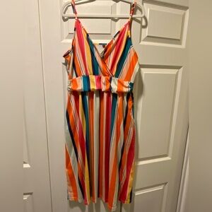 Colorful Striped Dress with Pockets